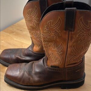 Justin WK 4812 Men's Brown Leather Work Boots Sz 12 D